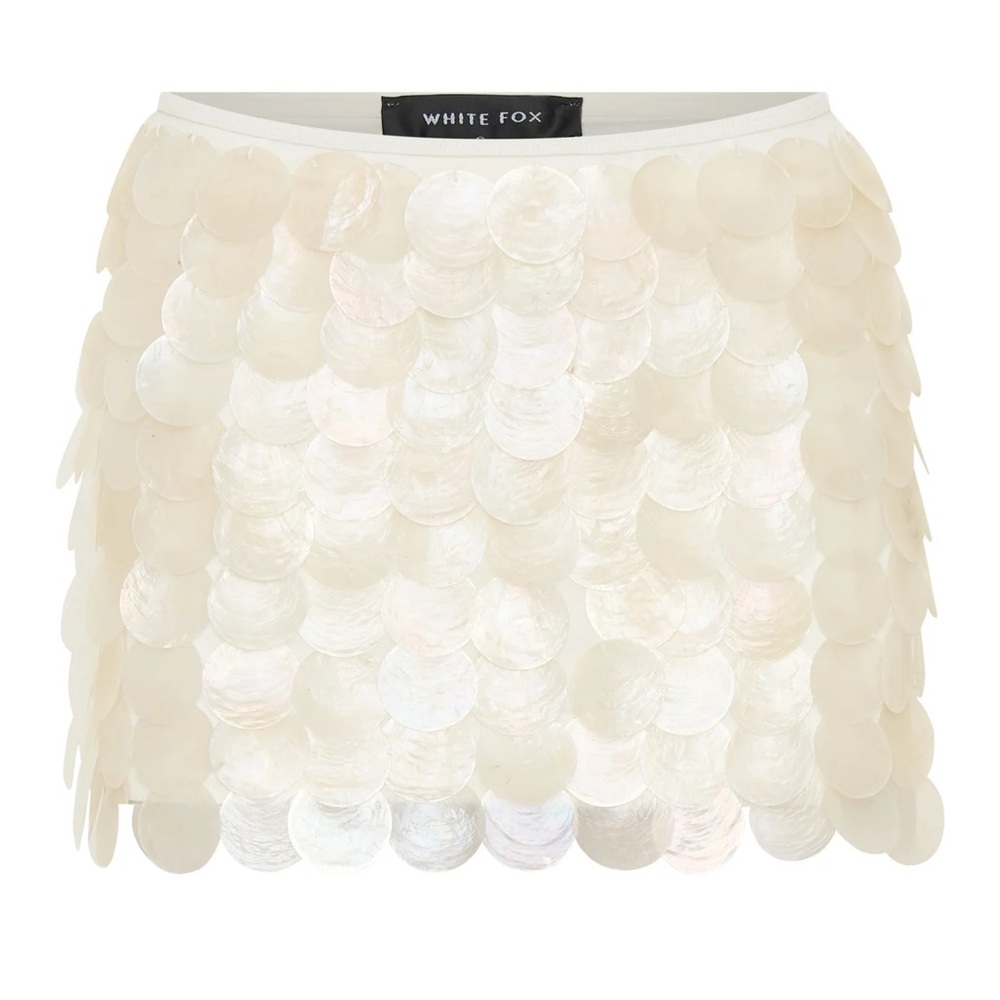 White Fox Forgiven Aura Shell Mini Skirt White